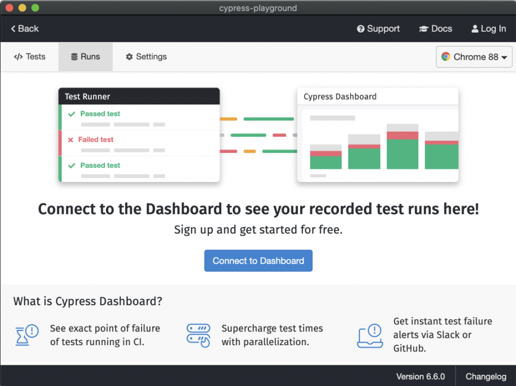 Connect to Cypress Dashboard for Parallel Testing